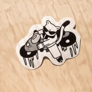 Akira bike slide cat glossy vinyl sticker