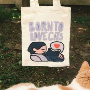 Born to Love Cats Tote Bags - Small